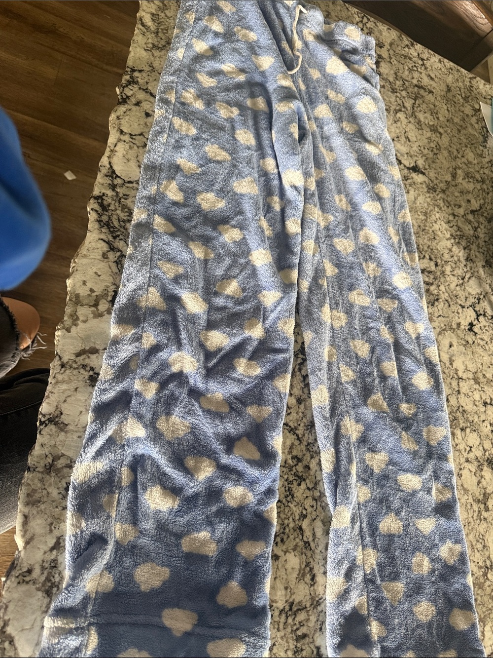 Blue Heart-Print Kids Fleece Joggers